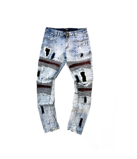 Distressed Biker Skinny Jeans - SUPERBFLEX 